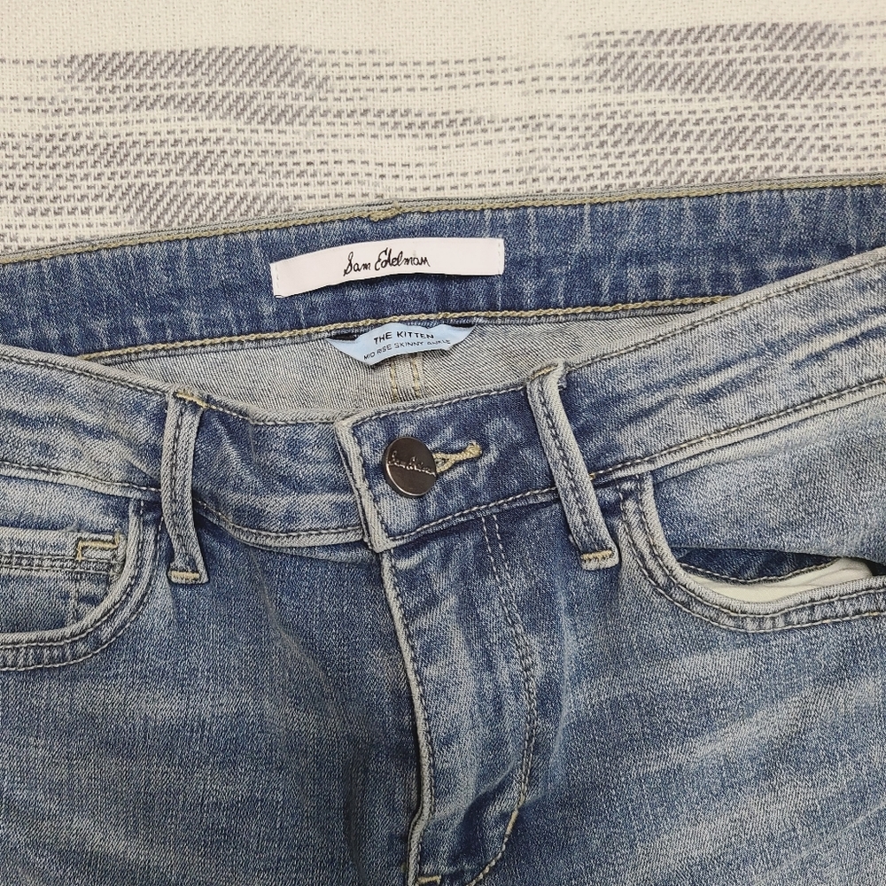 Sam Edelman Kitten Skinny Silver Jeans 27 - Picture 7 of 9